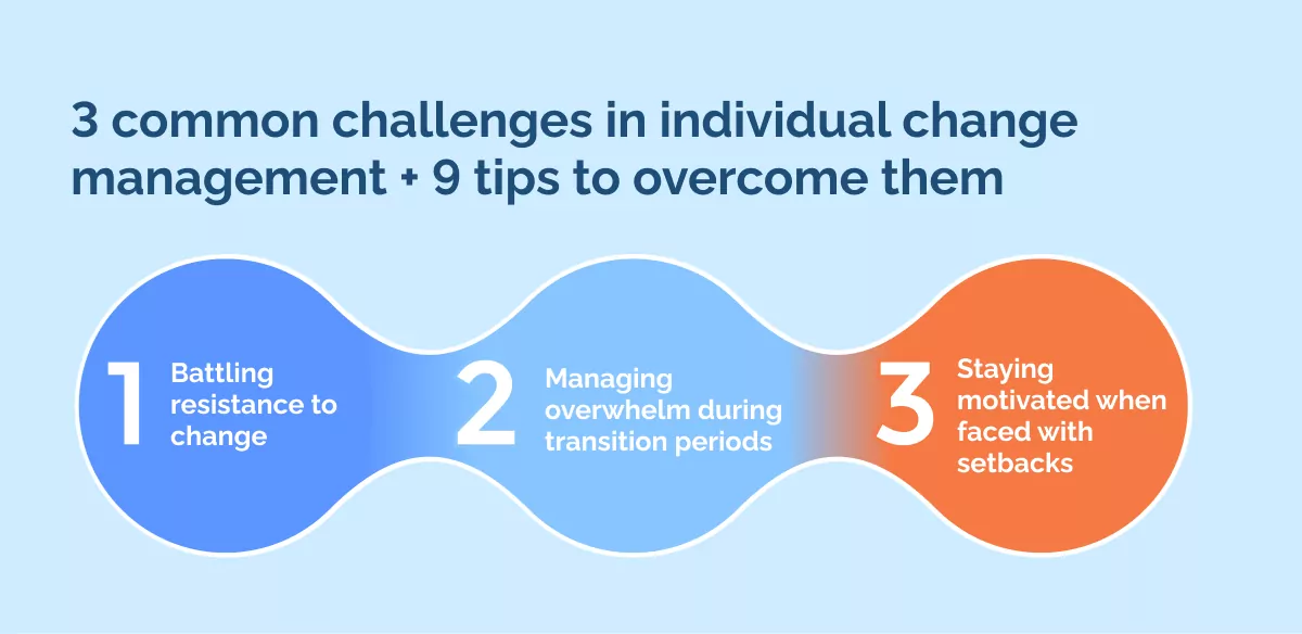 3 common challenges in individual change management + 9 tips to overcome them